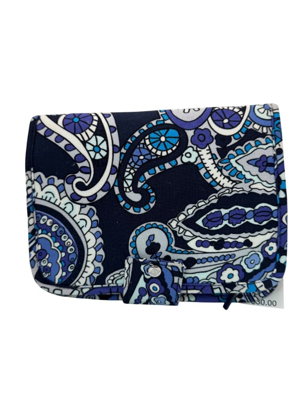 Vera Bradley Iconic Zip-In Jewelry Case Deep Night Paisley Cotton Travel Organiz